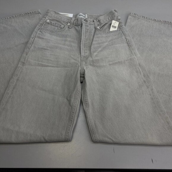 AGOLDE “Dame” High-Rise Wide-Leg Jeans (Colina Gray) Size 24
